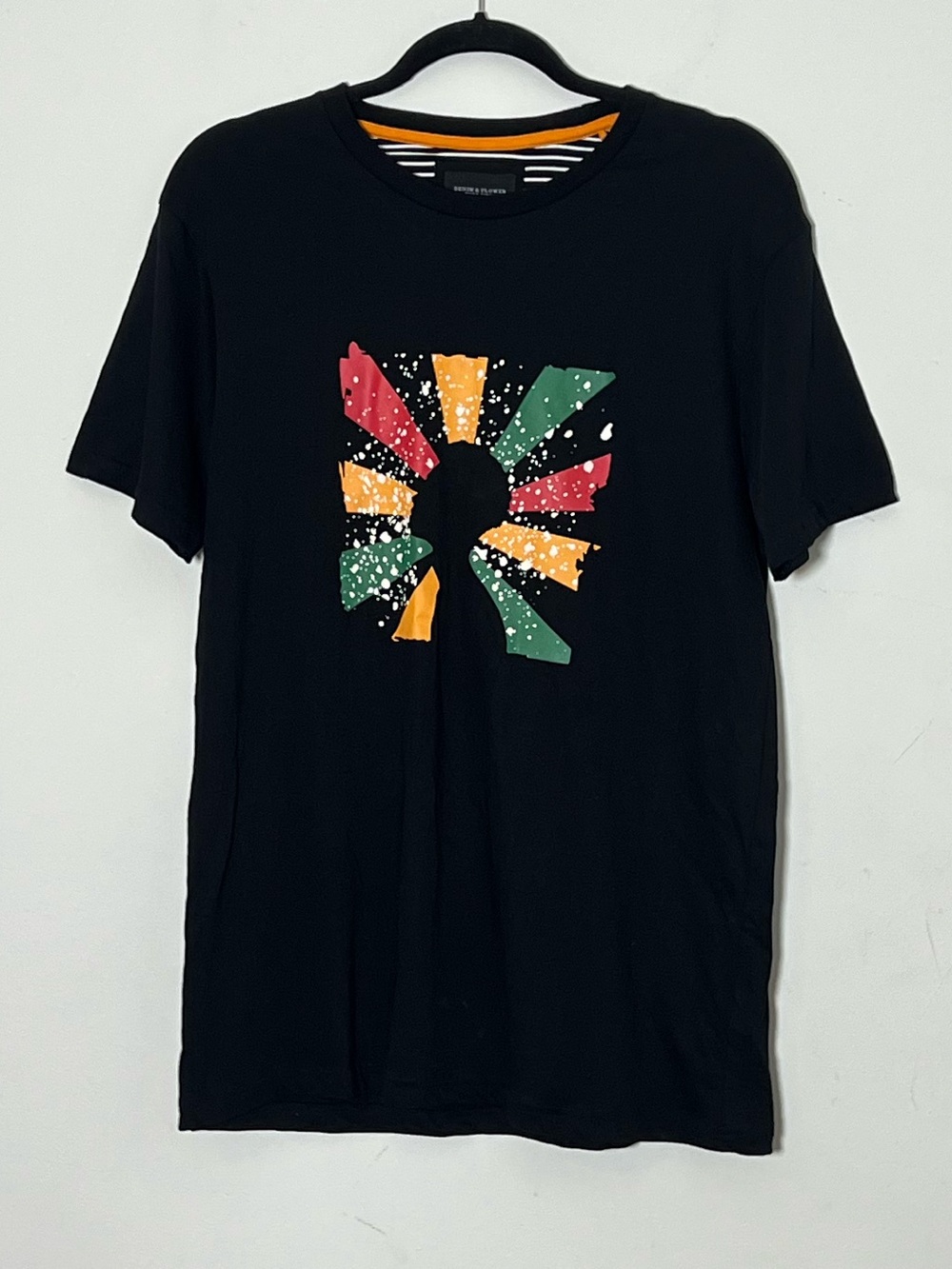 Denim & Flower Ricky Singh Men’s Black Graphic T-Shirt American Tee